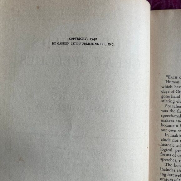 1942 The World's Greatest Speeches. Edited by Lewis Copeland, Vintage Book - Picture 4 of 12